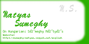 matyas sumeghy business card